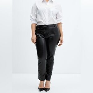 Animal print effect straight trousers - MANGO